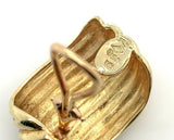 A Pair of 14k Yellow Gold Heavy Earrings Jewelry 28.2g High Quality (#J6884)