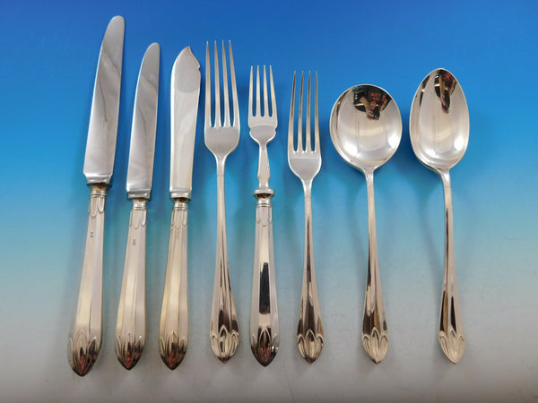 Lotus Orchid Mappin & Webb Sterling Silver Flatware Set Service Dinner 66 pieces