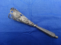 Silvered Bronze Tussie Mussie Posey Posy Holder w/ Grape Leaf and Vine (#J1285)