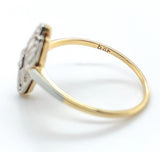 Vintage 10k Yellow Gold Genuine Natural Diamond Ring w/White Gold Top (#J6819)