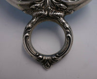Carnation by Wallace Sterling Silver Hand Mirror 7 1/2" x 5" Weighted (#4806)