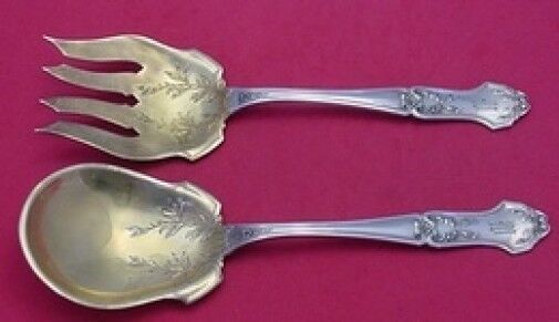 La Rochelle by International Sterling Silver Salad Serving Set 2pc Gold-washed