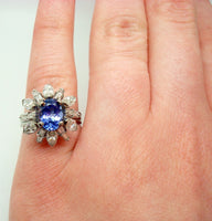 14k Gold 1.35ct Genuine Natural Tanzanite and 1.50ct Diamond Cocktail Ring #J787
