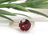 14k White Gold Victorian 1.90 Carat Genuine Garnet Ring Size 5.5 (#J7476)