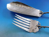 Whiting / Ford & Tupper Sterling Silver Fish Serving Set 3D Figural Pheasant