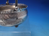 Middle Eastern Sterling Silver Bowl Basket with Swing Handle Hand Engraved #6498