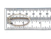 14k Gold Oval Flower Pin with Diamonds and Seed Pearls Applied Leaves (#J6253)