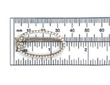 14k Gold Oval Flower Pin with Diamonds and Seed Pearls Applied Leaves (#J6253)