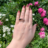 14k Rose Gold Custom Black Jade and Diamond Ring by Harry Roa Size 7.5 (#J7310)