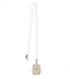 Art Deco 14k Filigree Rock Crystal and Diamond Pendant (#J5456)