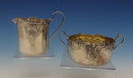 Dominick & Haff Sugar Bowl and Creamer 2pc w/Repoussed Scrollwork #552 (#0350)