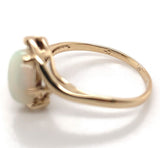 10k Yellow Gold Australian Genuine Natural Opal Bypass Ring Size 6 (#J6782)