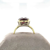 14k Yellow Gold 4.5ct Genuine Natural Rhodolite Garnet Filigree Ring (#J6149)