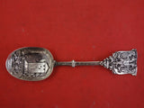 Dutch 934 Sterling Silver Preserve Spoon 3D Cupid on Handle Windmill in Bowl 5"