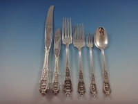 Rose Point by Wallace Sterling Silver Flatware Set For 8 Service 57 Pieces