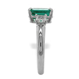 Platinum 3-Stone Ring 1.86 Carat Genuine Emerald w/ Diamonds GIA Report (#J7418)