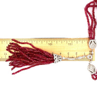 14k White Gold 163 Carats Genuine Natural Ruby Bead Necklace (#J5340)