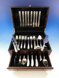 English Shell by Lunt Sterling Silver Flatware Set Service 84 pcs M Monogram