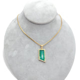 14k Yellow Gold 5.97 Carat Genuine Natural Emerald Pendant w/Diamonds GIA #J7590