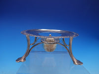 1902 Scottish Silver Oval Warming Stand with Burner and Chased Border (#4214)