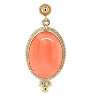 14k Yellow Gold Natural Coral Drop Earrings 11.53ct Total Weight (#J7293)