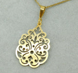 935 Sterling Vermeil Laser Cut Pendant (#J4411)