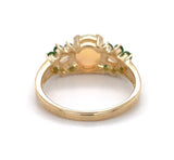 14k Yellow Gold Ring with Australian Opals and Green Tsavorite Garnets (#J6457)