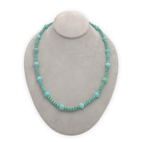 9-10mm Kingman Genuine Turquoise and 6mm Campito Bead Necklace 24 1/4" (#J6760)