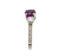 14k White Gold .97ct Grape Genuine Natural Garnet and Diamond Ring (#J6150)