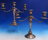 Old French by Gorham Sterling Silver Candelabra Pair 3-Light #770 (#8713)