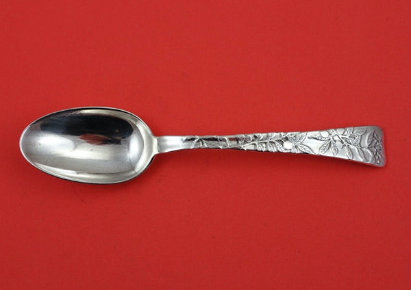 Lap Over Edge Acid Etched By Tiffany Sterling Place Soup Spoon w/ berries 7 1/4"