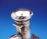 Gorham Sterling Silver Overlay Liquor Bottle with Green Glass - Barware (#9200)