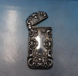 Sterling Silver Match Safe with Small Flowers 2 3/8" x 1 1/4" (#6480)