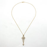 14k Yellow Gold Antique Diamond and Pearl Lavaliere with 18" Chain (#J7596)