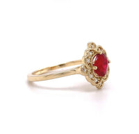 14k Yellow Gold .77ct Jedi Red Spinel and Diamond Ring (#J5616)
