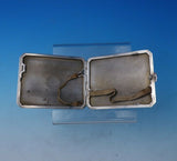 Austrian .750 Silver Card Case Engine Turned with Blue and White Enamel (#2796)