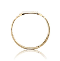 9k Yellow Gold Men's Signet Ring with Hand Engraved Detail Size 9.5 (#J6792)