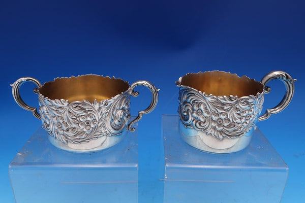 Floral by Shreve Sterling Silver Sugar and Creamer Set 2pc (#8470)