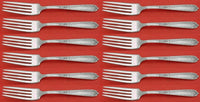 Della Robbia by Alvin Sterling Silver Regular Fork Set of 12 pcs 7 1/8"