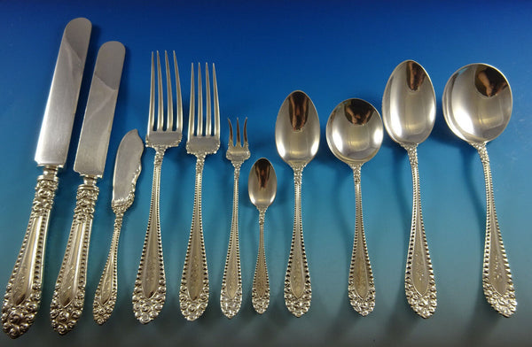 Kenilworth by International Sterling Silver Flatware Set Service 200 Pieces Huge