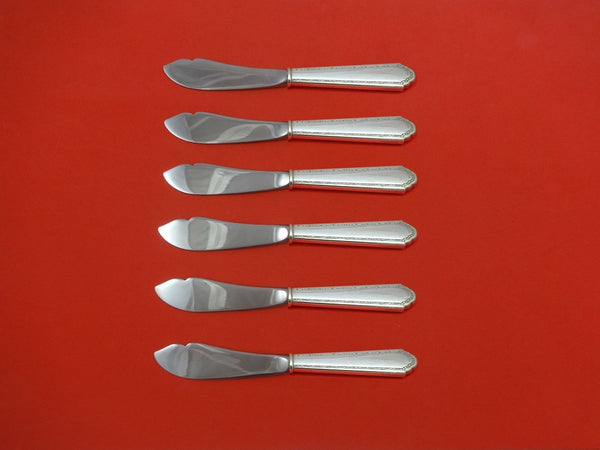 William and Mary by Lunt Sterling Silver Trout Knife Set 6pc HHWS Custom 7 1/2"