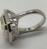 Anna Zuckerman Luxury CZ Lab Diamond Crystalline Ring Plat 925 Silver Sz 9 New