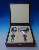 Carrs English Sterling Silver Vanity Set 3pc in Fitted Wood Box #1100 (#5686)