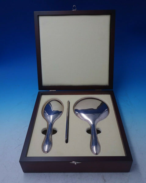 Carrs English Sterling Silver Vanity Set 3pc in Fitted Wood Box #1100 (#5686)