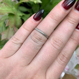 Platinum Chevron Wedding Band Ring with Beaded Edge Size 6 Jewelry (#J6288)