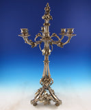 Christofle Silverplate Candelabra w/Fruit Motif Very Heavy 24 1/4" x 12" (#7507)