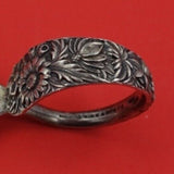 Repousse by Kirk Sterling Silver Baby Spoon Bent Handle Mono in Bowl Orig 3 1/4"