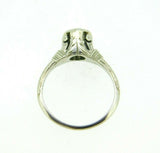 Art Deco 19k White Gold Filigree Genuine Natural Diamond Ring .08ct (#J964)