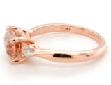 14k Rose Gold 1.49 Carat Genuine Natural Oregon Sunstone Diamond Ring (#J7556)