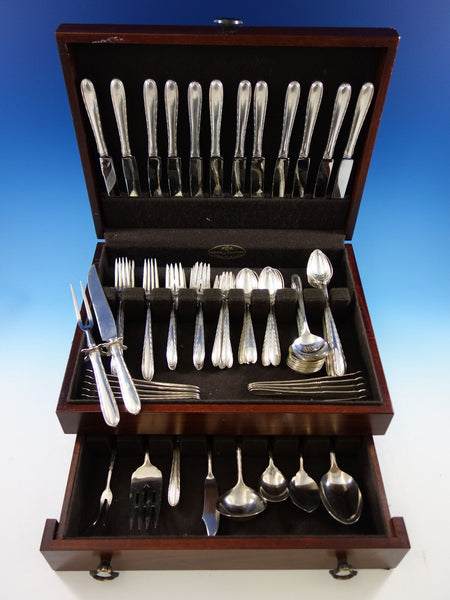 Silver Flutes by Towle Sterling Silver Flatware Service for 12 Set 107 Pieces